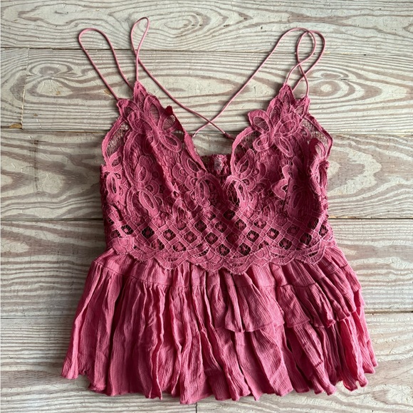 Free People FP One “Voile and Lace Trapeze Slip” size large - Picture 1 of 2